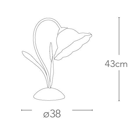 Lampada da Tavolo paralume Vetro Floreale Metallo Classica E27