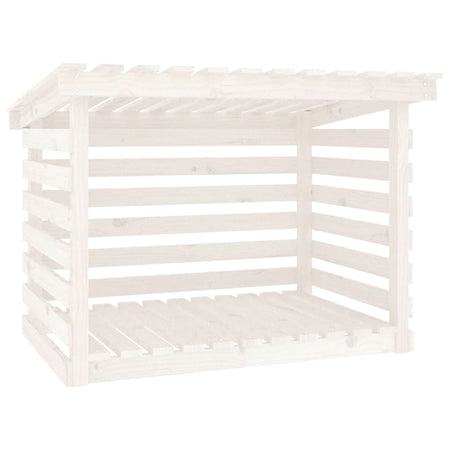 Portalegna Bianco 108x73x79 cm in Legno Massello di Pino