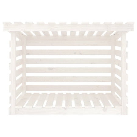 Portalegna Bianco 108x73x79 cm in Legno Massello di Pino