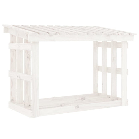 Portalegna Bianco 108x64,5x77 cm in Legno Massello di Pino