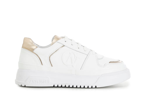 SNEAKERS IN PELLE CON LOGO IN RILIEVO