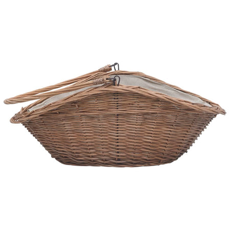 Cesta Portalegna da Ardere con Manico 60x44x55 cm Naturale in Salice