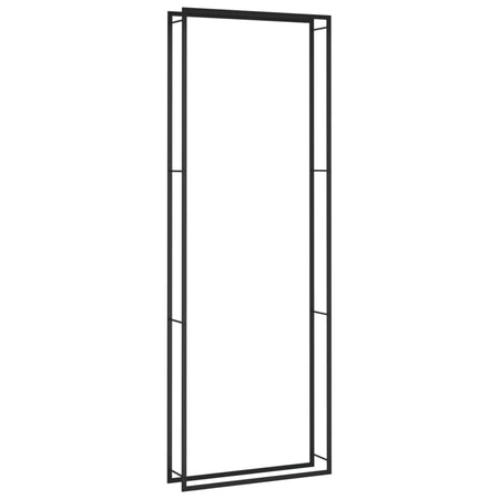 Portalegna Nero Opaco 110x28x312 cm Portaceppi in Acciaio