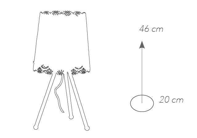 Lume Treppiedi Abat jour Moderno Bianco Opaco paralume Forato Pizzo E27