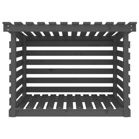 Portalegna Grigio 108x73x79 cm Portaceppi in Legno Massello di Pino