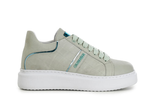 SNEAKERS IN PELLE STAMPA INTRECCIO