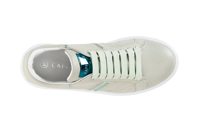 SNEAKERS IN PELLE STAMPA INTRECCIO
