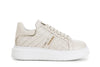 SNEAKERS IN PELLE STAMPA INTRECCIO