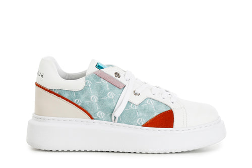 SNEAKERS IN TESSUTO E PELLE