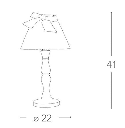 Abat jour Fusto Legno Bianco Paralume Cotone Marrone Cuori Classica E27