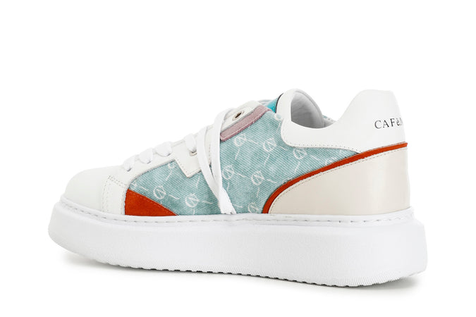 SNEAKERS IN TESSUTO E PELLE