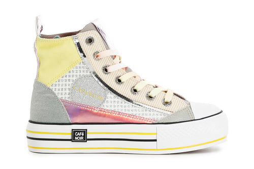 SNEAKERS MID PATCHWORK IN TESSUTO