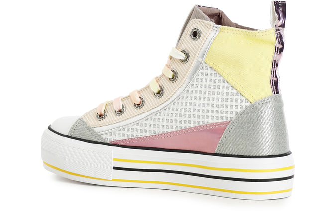 SNEAKERS MID PATCHWORK IN TESSUTO