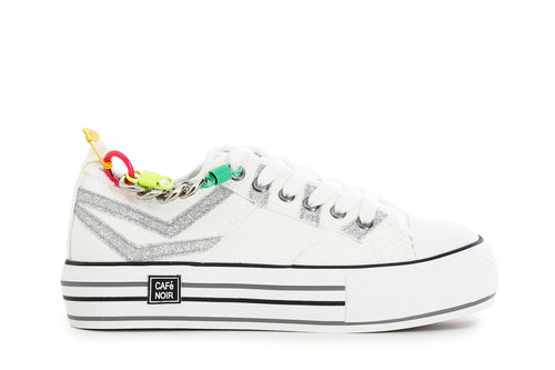 SNEAKERS IN TESSUTO E GLITTER CON FRANGE