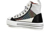 SNEAKERS MID PATCHWORK IN TESSUTO CON POIS