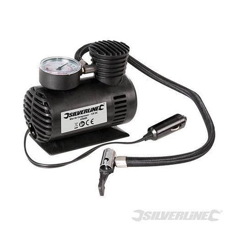 Mini compressore ad aria per pneumatici 12 V CC Silverline - Eternal Brico