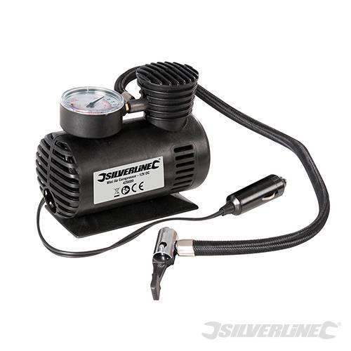Mini compressore ad aria per pneumatici 12 V CC Silverline - Eternal Brico