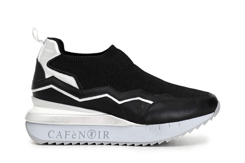 SLIP ON IN TESSUTO LUREX E PELLE
