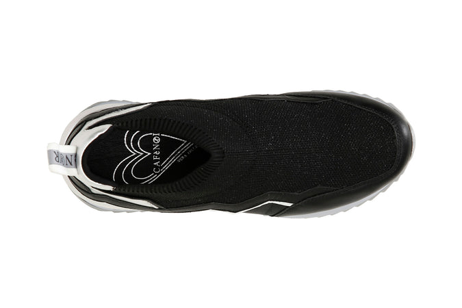 SLIP ON IN TESSUTO LUREX E PELLE
