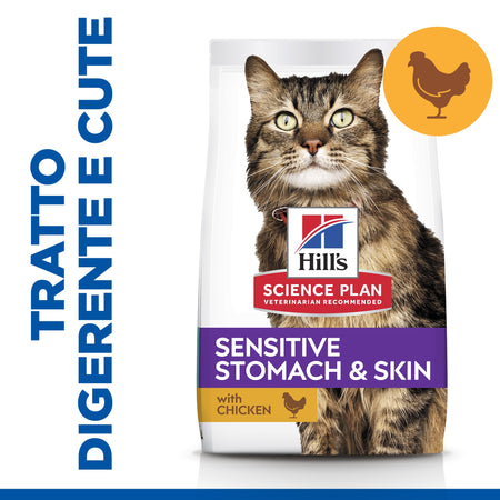 Hill's Sensitive Stomach & Skin secco Gatti Adulti pollo