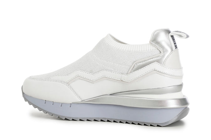 SLIP ON IN TESSUTO LUREX E PELLE