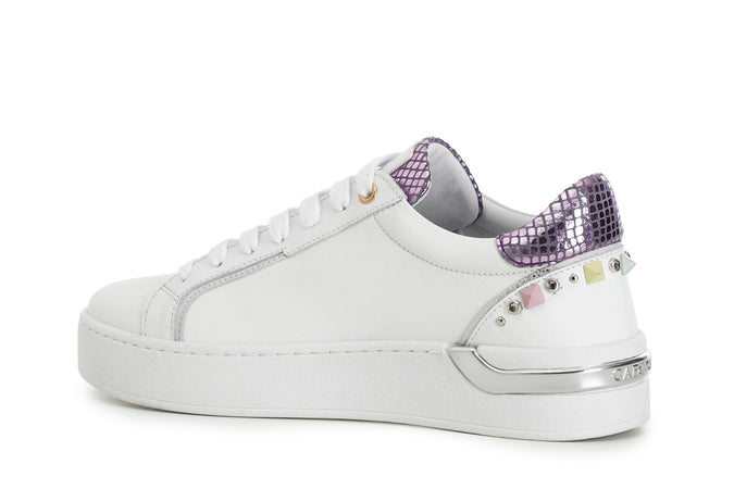 SNEAKERS IN PELLE CON STRASS