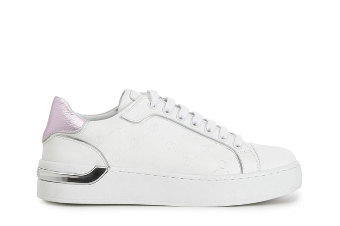 SNEAKERS IN PELLE CON LOGO