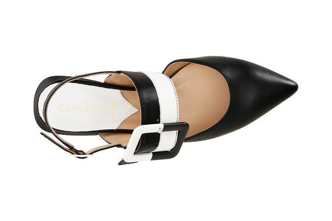BALLERINA IN PELLE CON FIBBIA