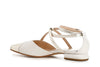 BALLERINA IN PELLE E PELLE LAMINATA CONLACCIO E FIBBIA
