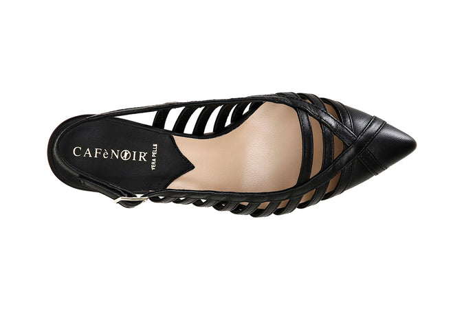 SCARPE GABBIA APERTE DIETRO IN PELLE