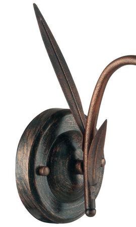 Applique Metallo paralume Vetro Floreale Lampada da Parete Classica E27