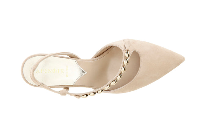SCARPE IN PELLE SCAMOSCIATA ASIMMETRICHE CON ACCESSORIO