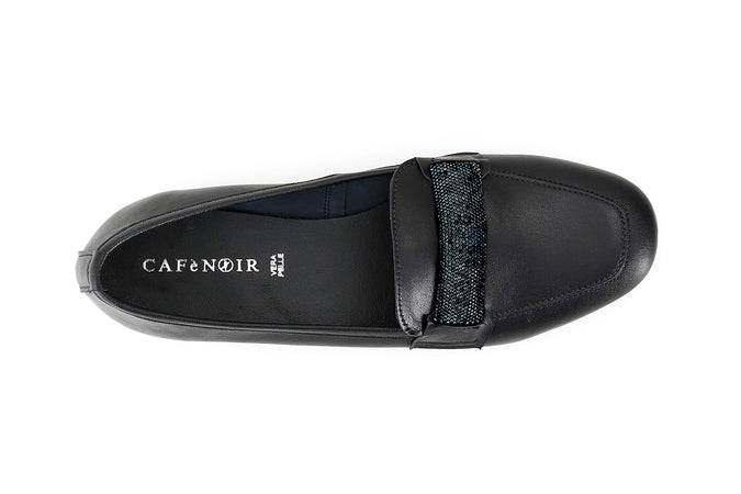 MOCASSINO IN PELLE CON PASSANTE IN MICROSTRASS