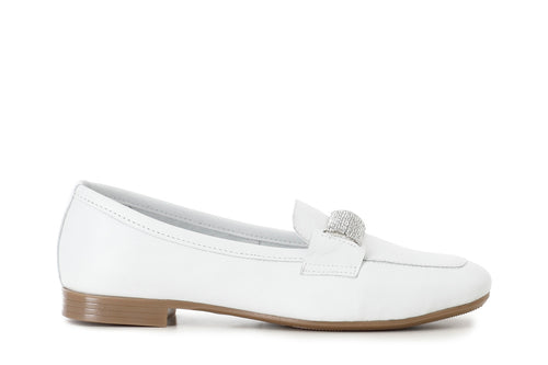 MOCASSINO IN PELLE CON PASSANTE IN MICROSTRASS