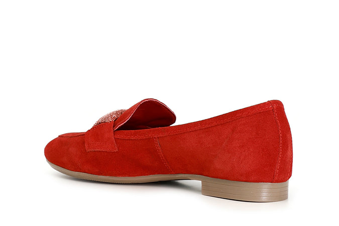 MOCASSINO IN PELLE SCAMOSCIATA CON PASSANTE IN MICROSTRASS