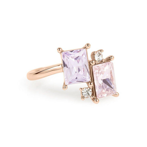 Stroili   -   Anello Fantasia Violet Ottone Rosa Cristallo