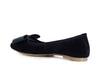 BALLERINA  IN PELLE SCAMOSCIATA CON FIOCCO IN MICROSTRASS