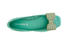 BALLERINA  IN PELLE SCAMOSCIATA CON FIOCCO IN MICROSTRASS