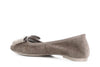 BALLERINA IN PELLE SCAMOSCIATA CON FIOCCO IN MICROSTRASS