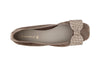 BALLERINA IN PELLE SCAMOSCIATA CON FIOCCO IN MICROSTRASS
