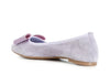 BALLERINA  IN PELLE SCAMOSCIATA CON FIOCCO IN MICROSTRASS