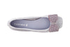 BALLERINA  IN PELLE SCAMOSCIATA CON FIOCCO IN MICROSTRASS