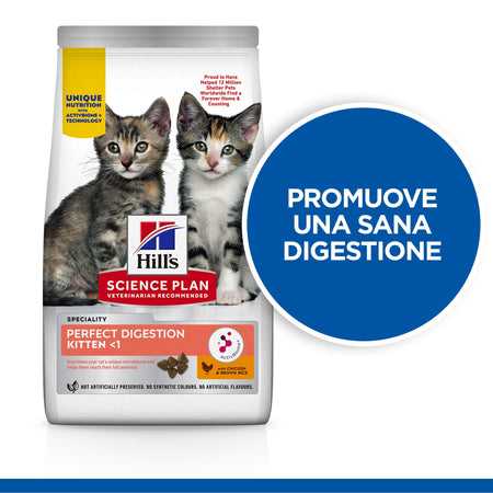Hill's Perfect Digestion secco Gatti Kitten pollo