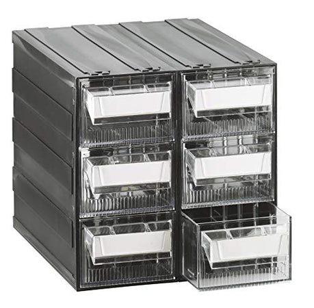 MOBIL PLASTIC - CASSETTIERA MODULARE MOD. "T/L" CON 6 CASSETTI TRASPARENTI E 12 DIVISORI