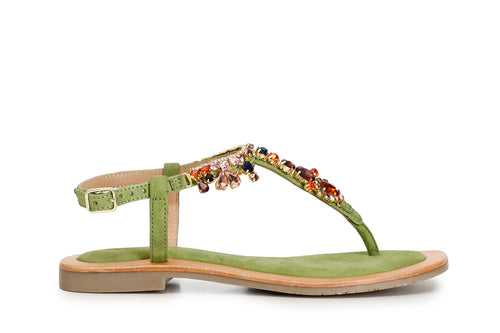 INFRADITO IN PELLE SCAMOSCIATA CON ACCESSORIO GIOIELLO