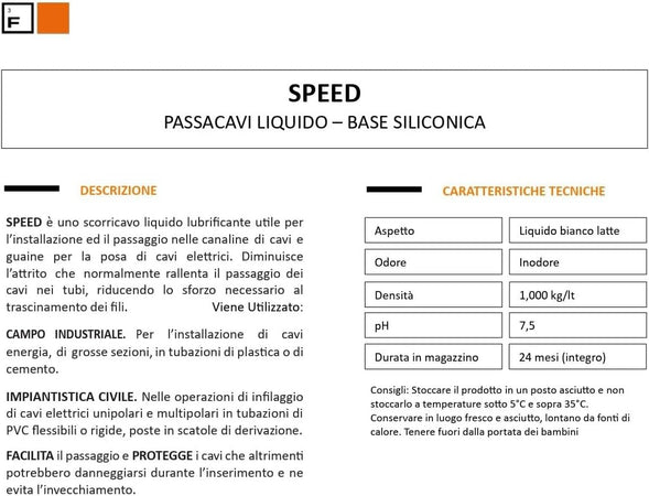 Faren Speed 1lt scorricavo lubrificante liquido per l'installazione dei cavi