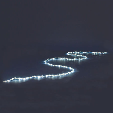 Catena ramificata 5 rami luce fredda cavo trasparente da esterno decorazione natalizia h 80 cm