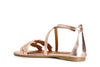 SANDALO IN PELLE METALLIZZATA DOPPIA FASCIA E INCROCIO