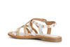 SANDALO ASIMMETRICO IN PELLE E RAFFIA