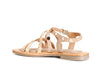 SANDALO ASIMMETRICO IN PELLE SCAMOSCIATA E RAFFIA